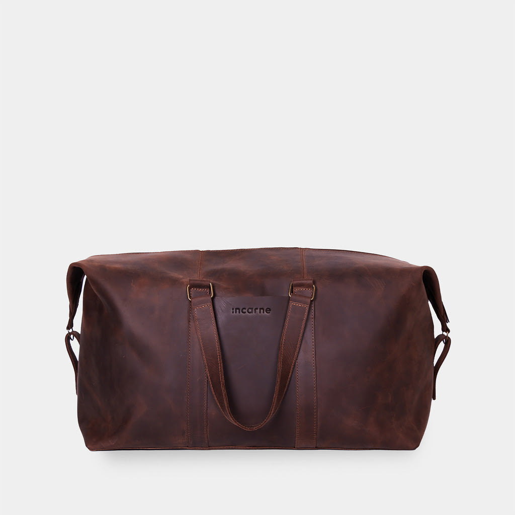 Todo en bolsa de viaje de cuero