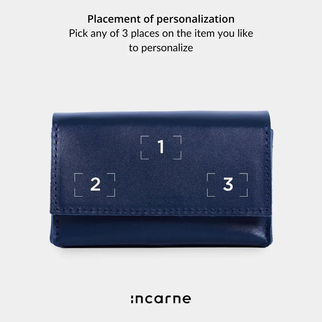 Horizontal tarot bag with magnetic clasp made from classic leather - INCARNEĀ® Global