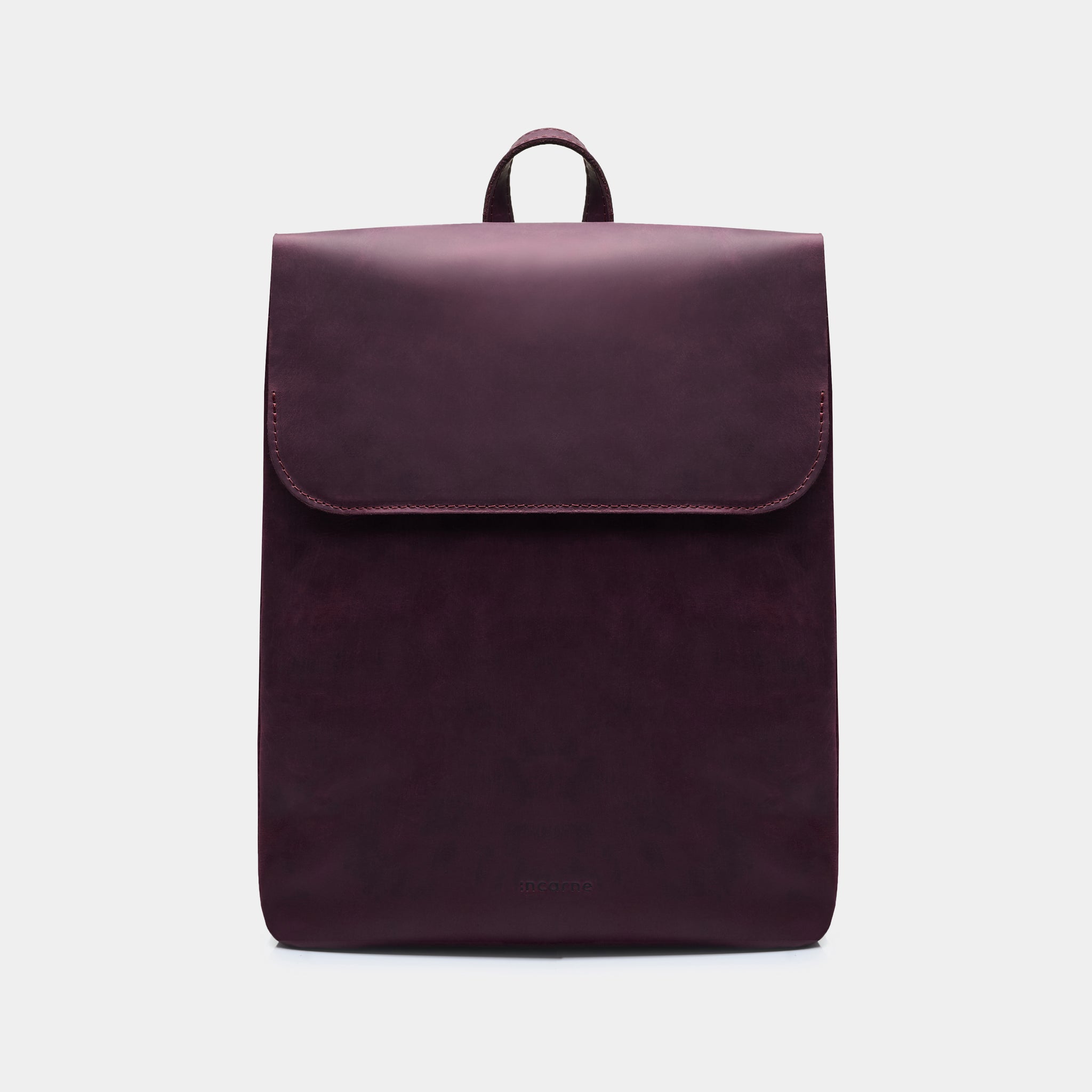 burgundy leather backpack womens Unia burgundy vintage leather backpack for MacBook by INCARNE S (28x36x8 cm)