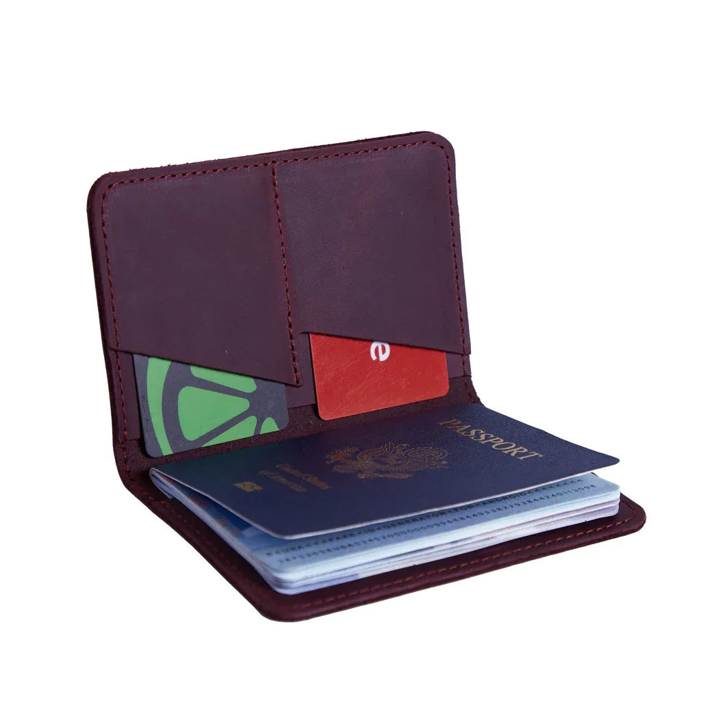 Passport Cover with Pockets Made from Vintage Leather - INCARNE® Global