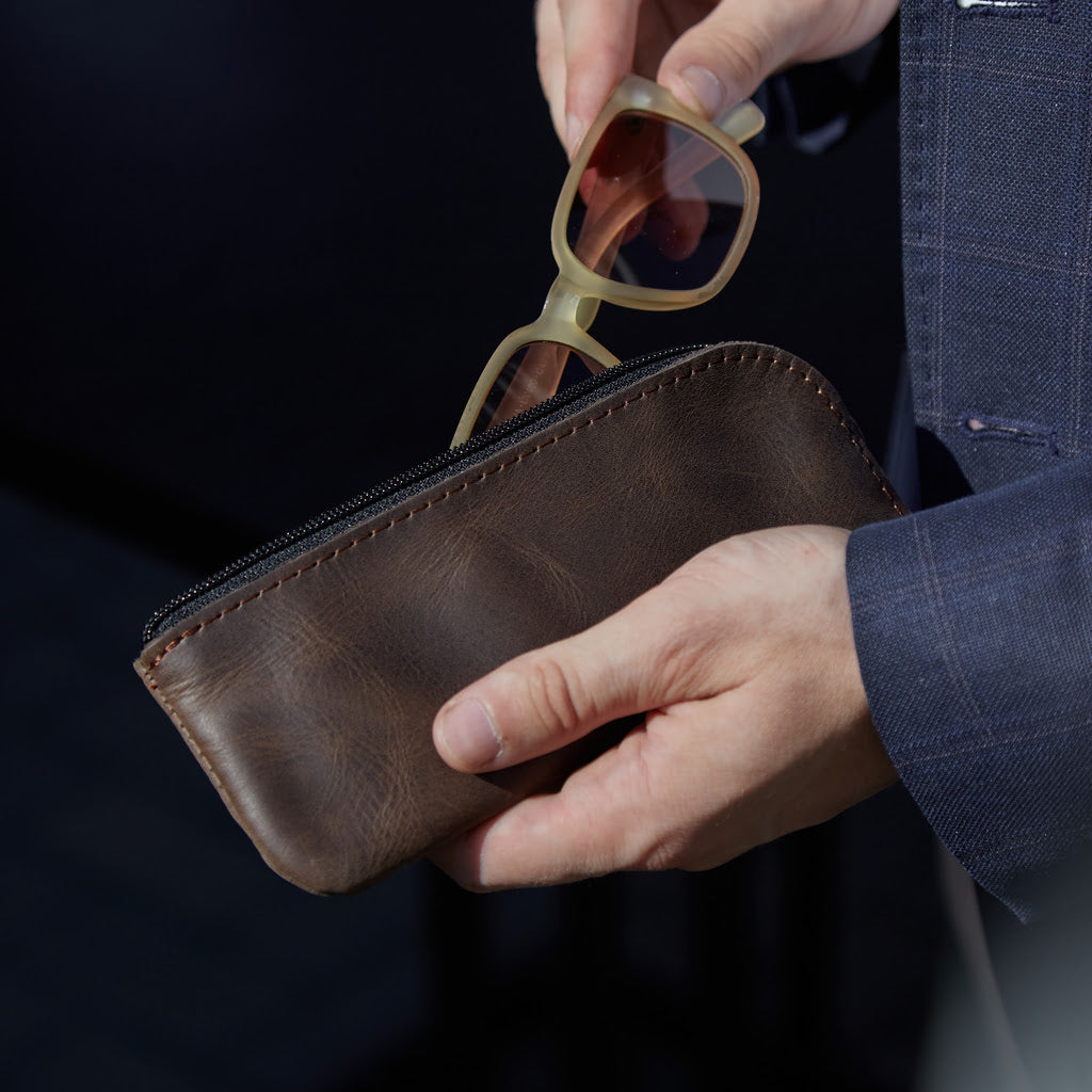 Leaf Leather Eyeglass Case