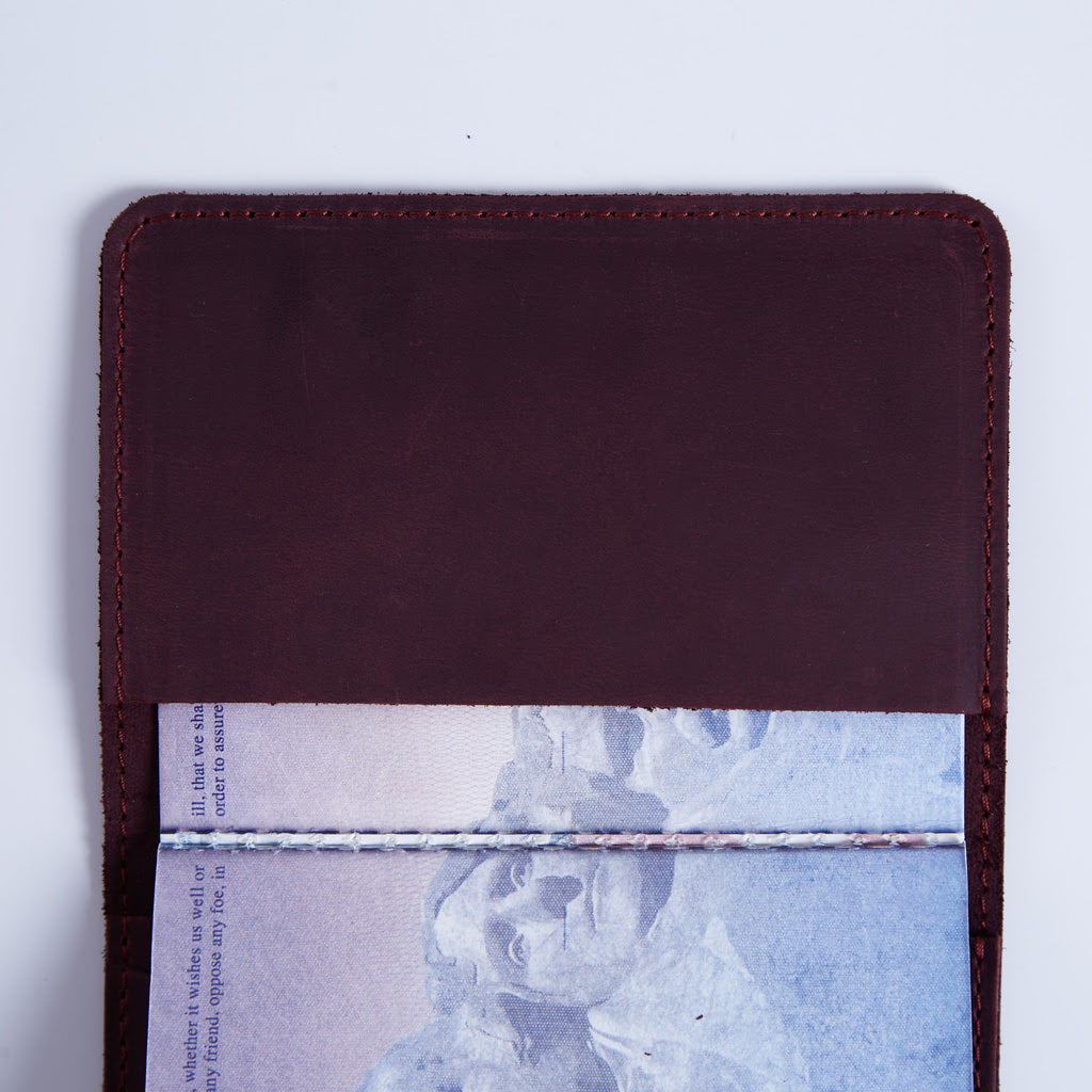 Passport Cover with Pockets Made from Vintage Leather