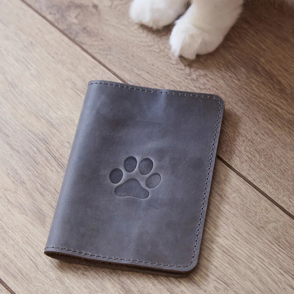 Leather cover for a veterinary passport Paw - INCARNE® Global