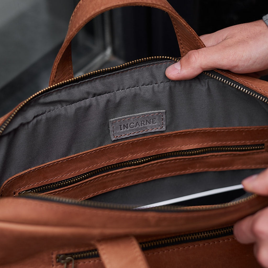Biz Leder -Laptop -Tasche