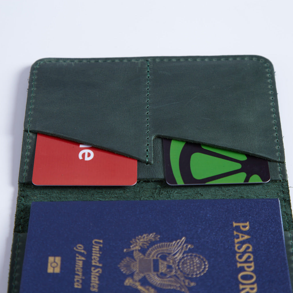Passport Cover with Pockets Made from Vintage Leather