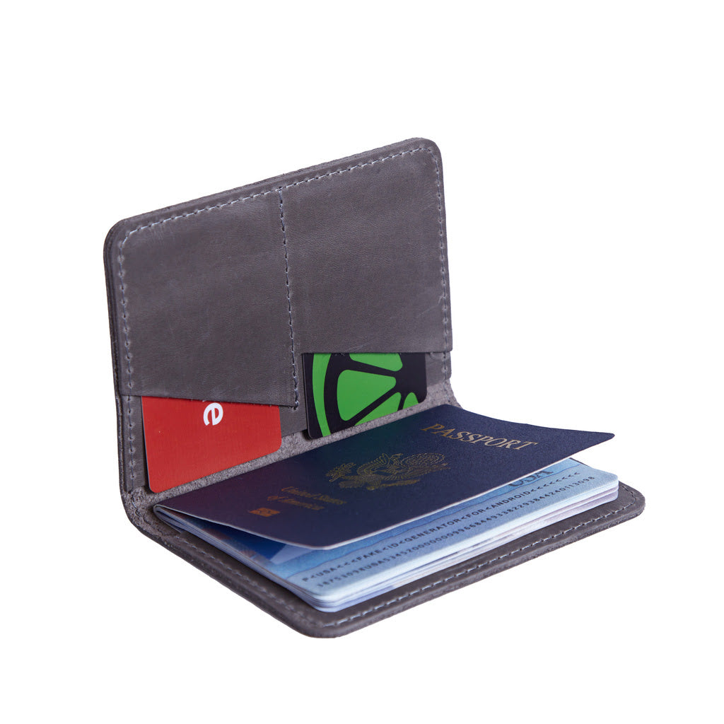 Passport Cover with Pockets Made from Vintage Leather