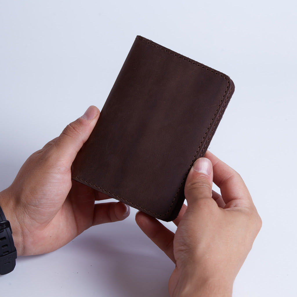 Passport Cover with Pockets Made from Vintage Leather