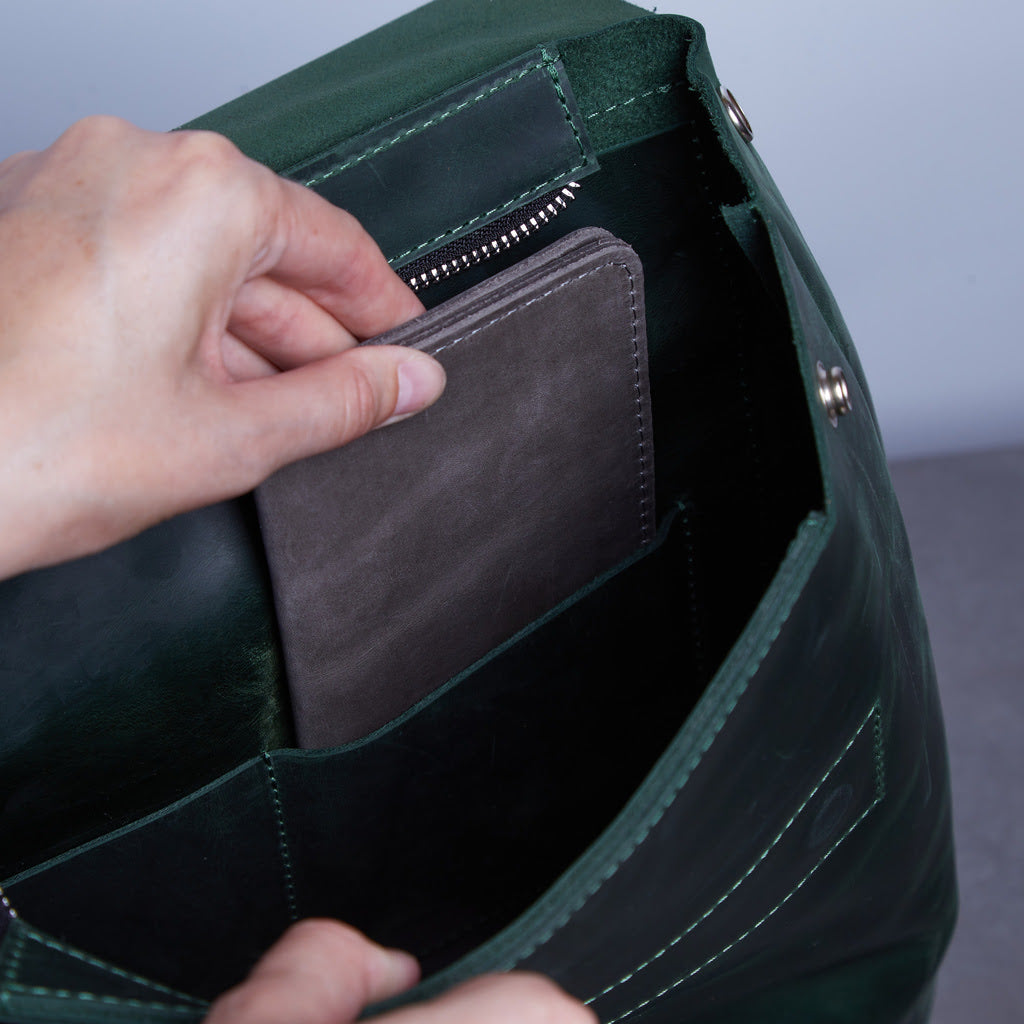 Passport Cover with Pockets Made from Vintage Leather