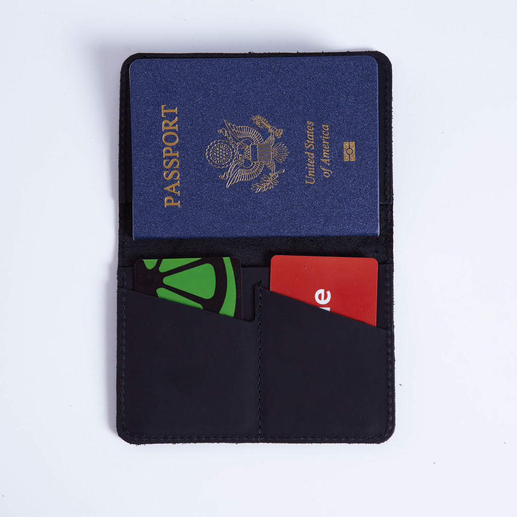 Passport Cover with Pockets Made from Vintage Leather