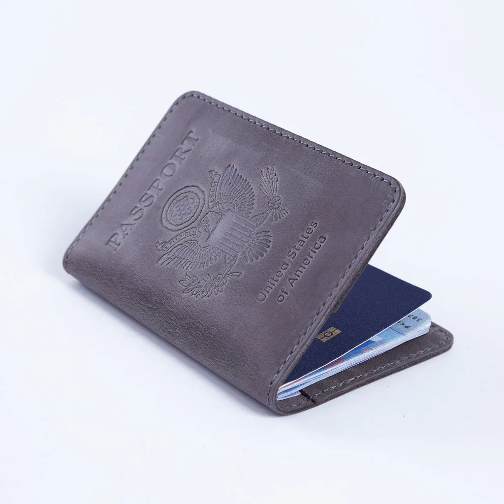 Passport Cover with the Great Seal of the United States Made from Vintage Leather - INCARNE® Global