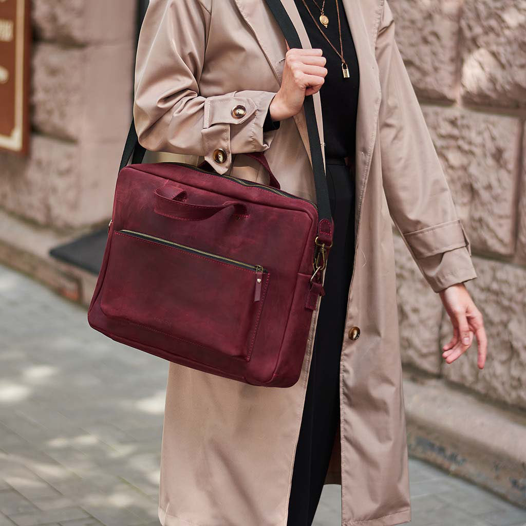 Biz Leder -Laptop -Tasche