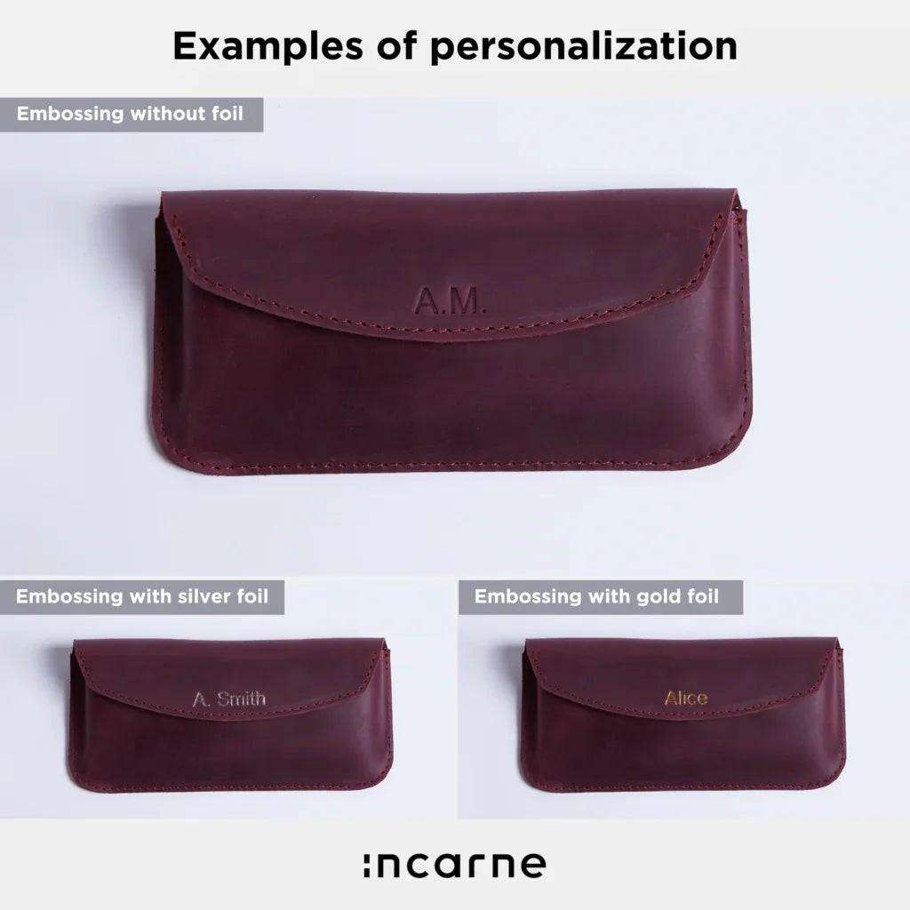 Ellet vintage leather eyeglass case - INCARNE® Global