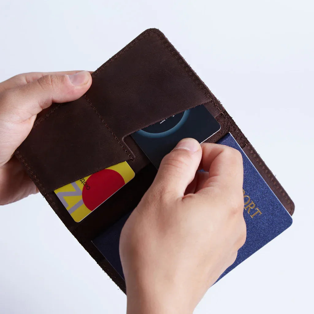 Passport Cover with Pockets Made from Vintage Leather - INCARNE® Global