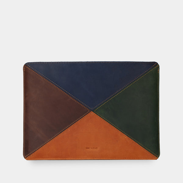 Mosaic leather laptop sleeve