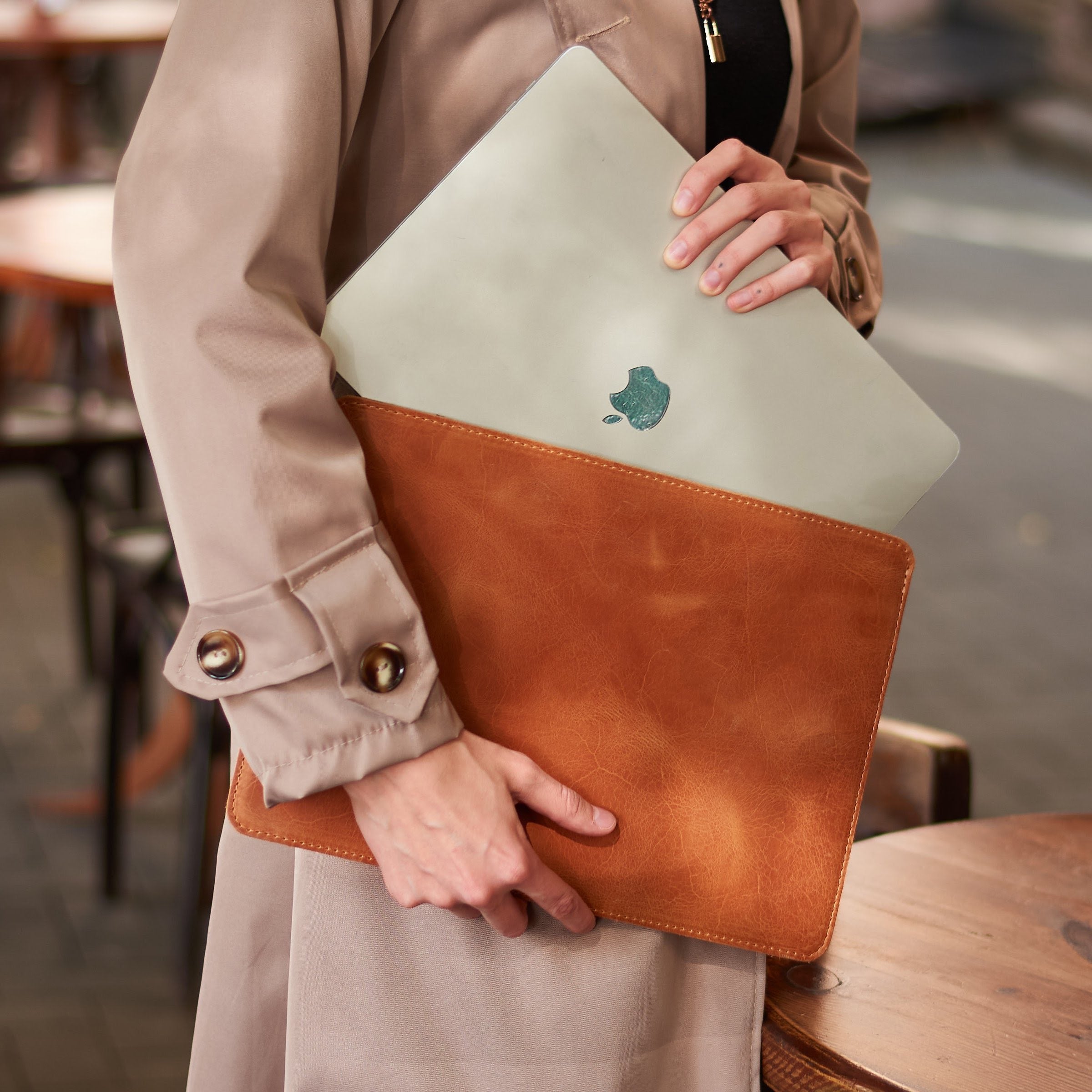 Gamma Plus Laptop Sleeve, Cognac (vintage)