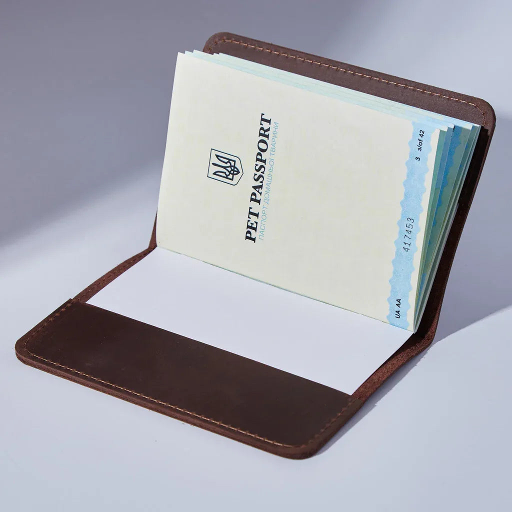 Leather cover for a veterinary passport Paw - INCARNE® Global