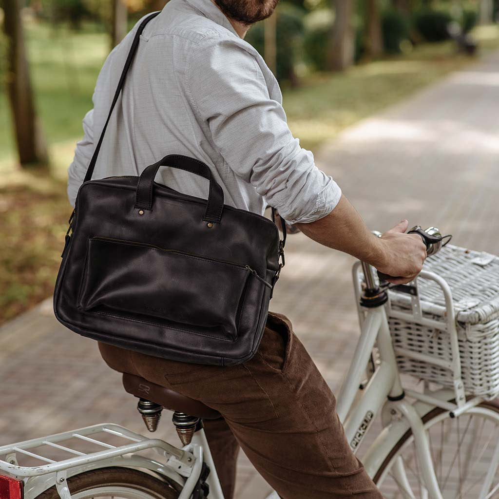 Biz Leder -Laptop -Tasche