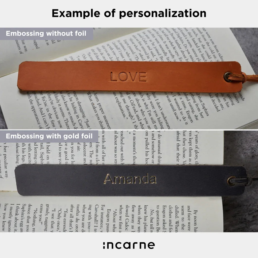 Bookmarks long made from vintage leather (set of 3) - INCARNE® Global