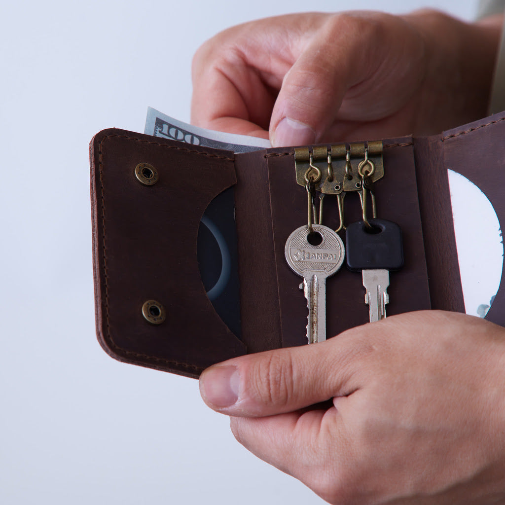 Key Plus Llavero y Billetera de Cuero Vintage