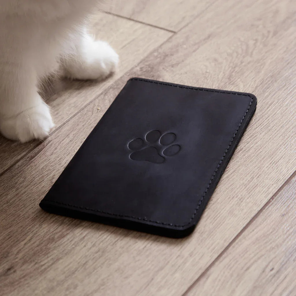 Leather cover for a veterinary passport Paw - INCARNE® Global