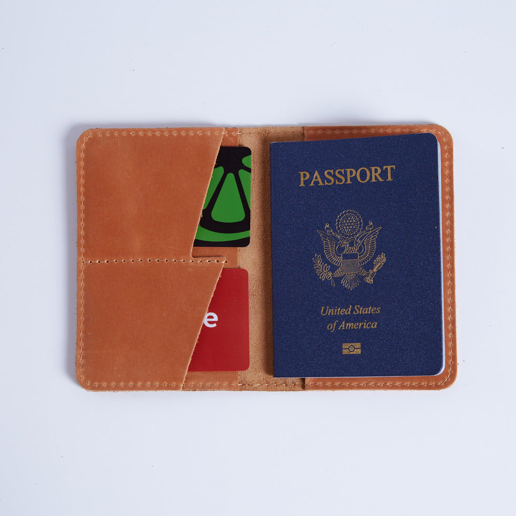 Passport Cover with Pockets Made from Vintage Leather