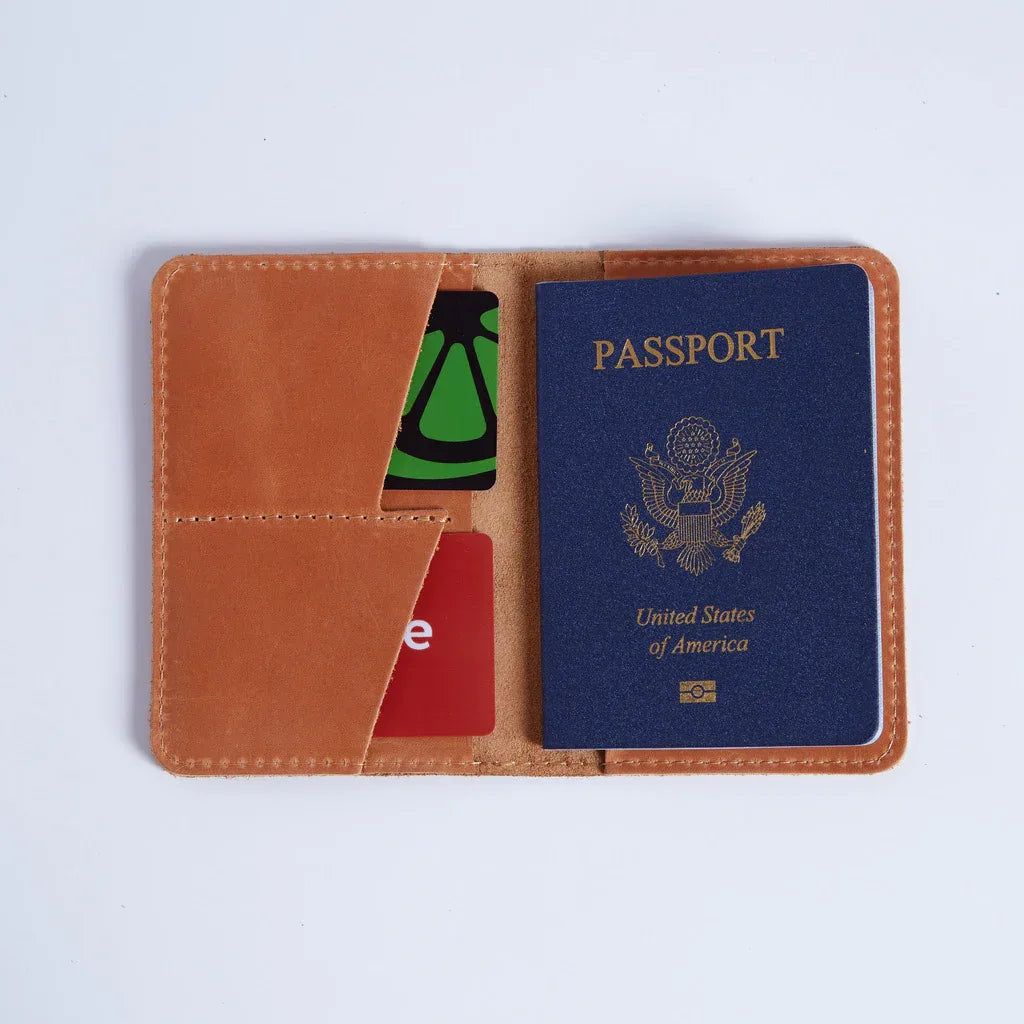 Passport Cover with Pockets Made from Vintage Leather - INCARNE® Global