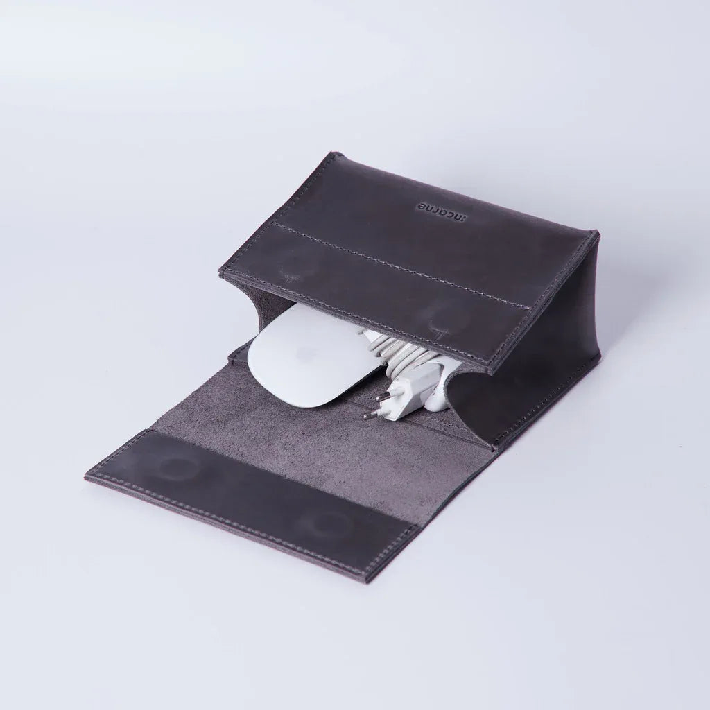 Wire Keeper Leather Organizer for Cables, Mouse, Adapters - INCARNE® Global