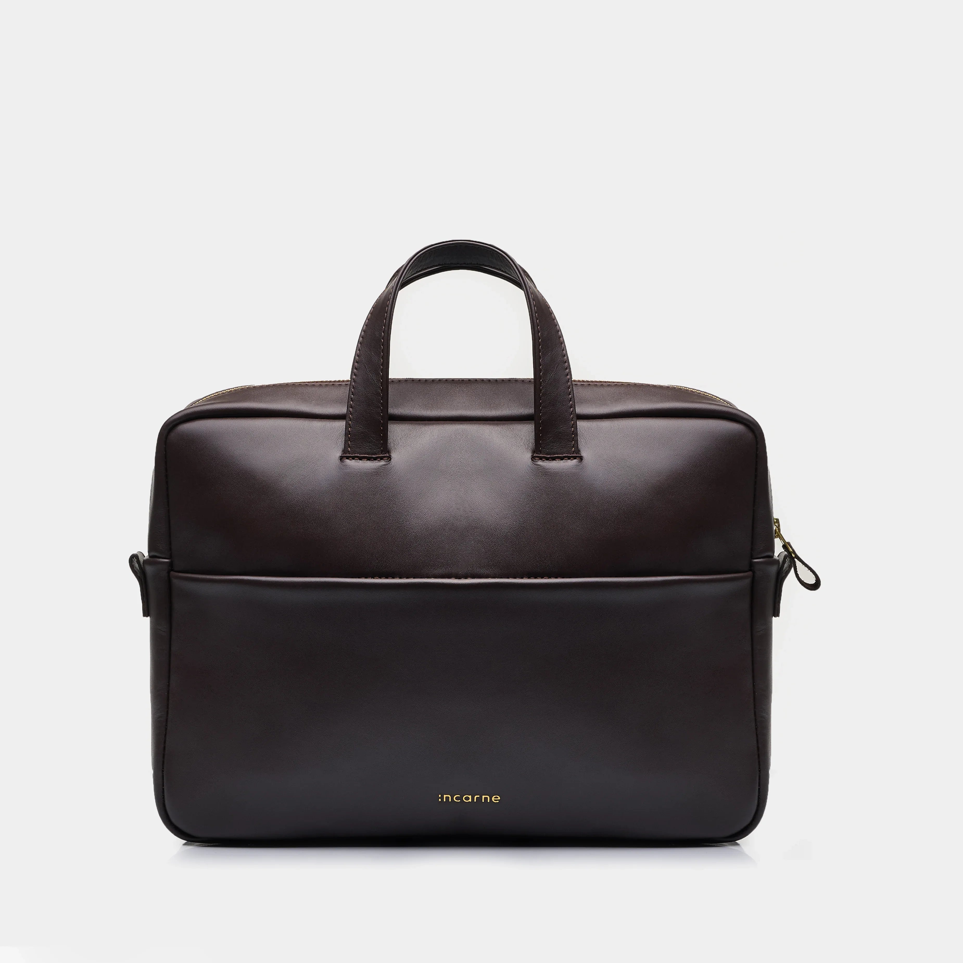 Chocolate-colored travel bag with laptop pocket — Brief, for men