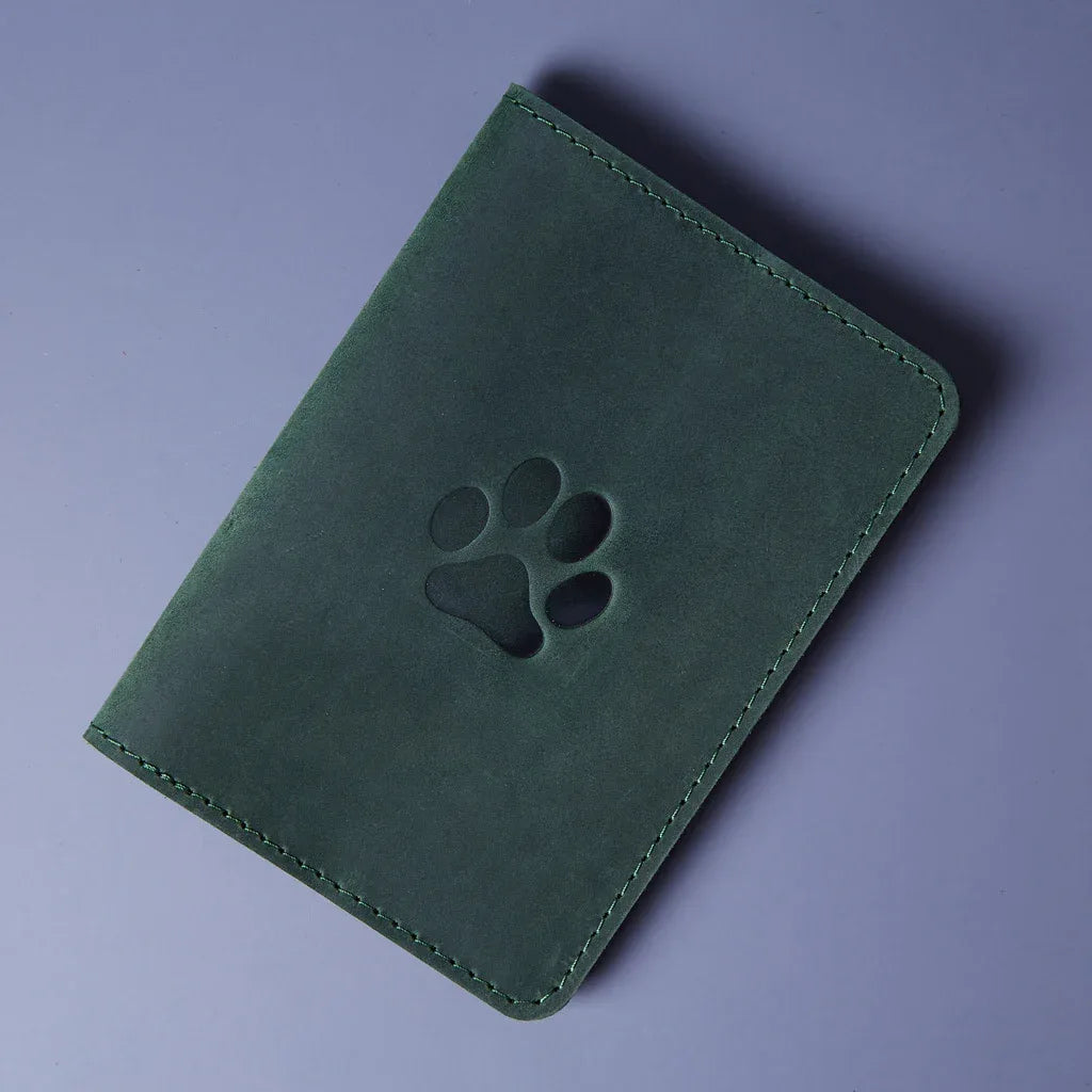 Leather cover for a veterinary passport Paw - INCARNE® Global