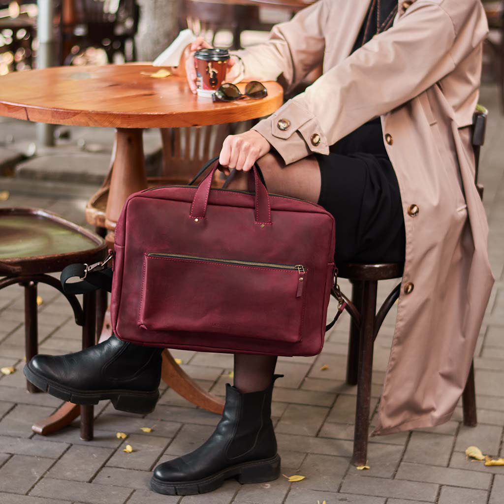 Biz Leder -Laptop -Tasche