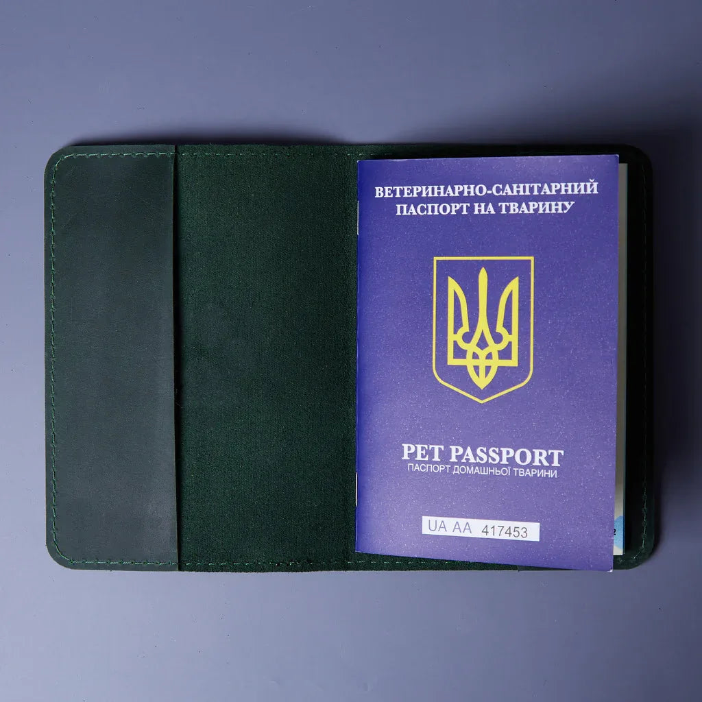Leather cover for a veterinary passport Paw - INCARNE® Global