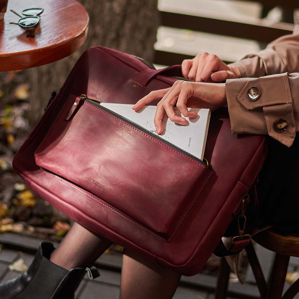 Biz Leder -Laptop -Tasche