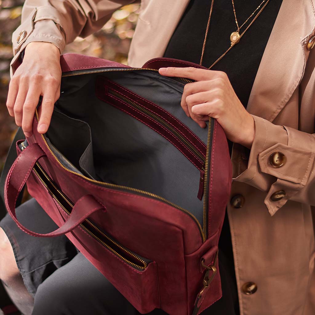 Biz Leder -Laptop -Tasche
