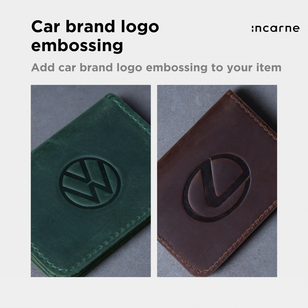 Car brand logo embossing – INCARNE Leather