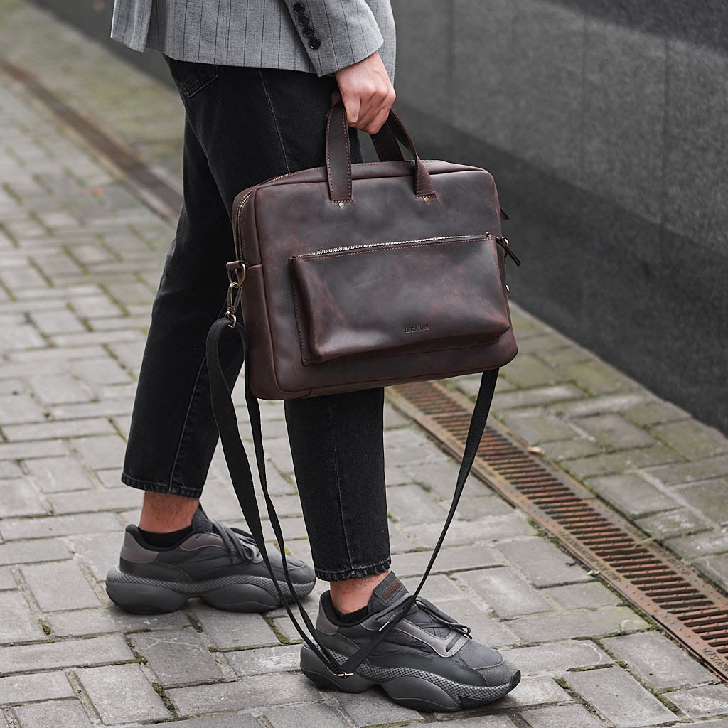 Biz Leder -Laptop -Tasche