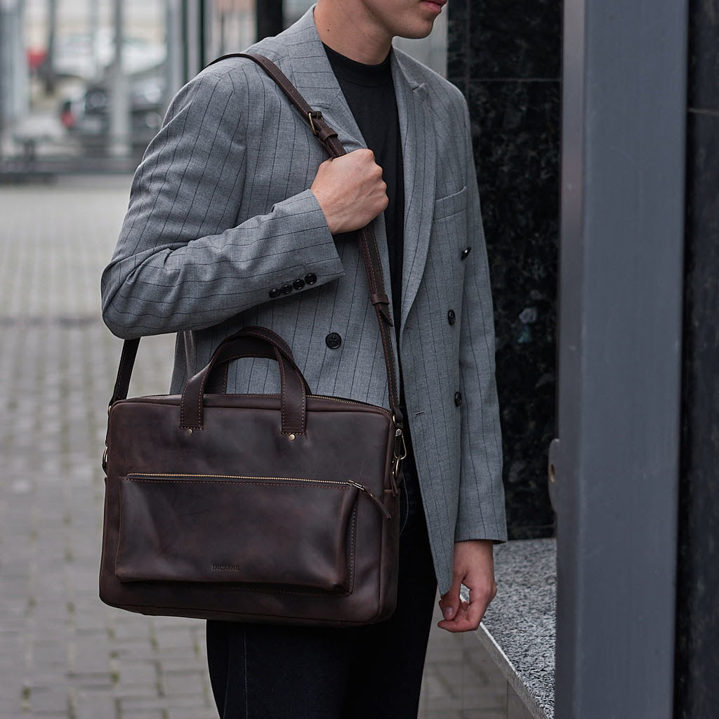 Biz Leder -Laptop -Tasche
