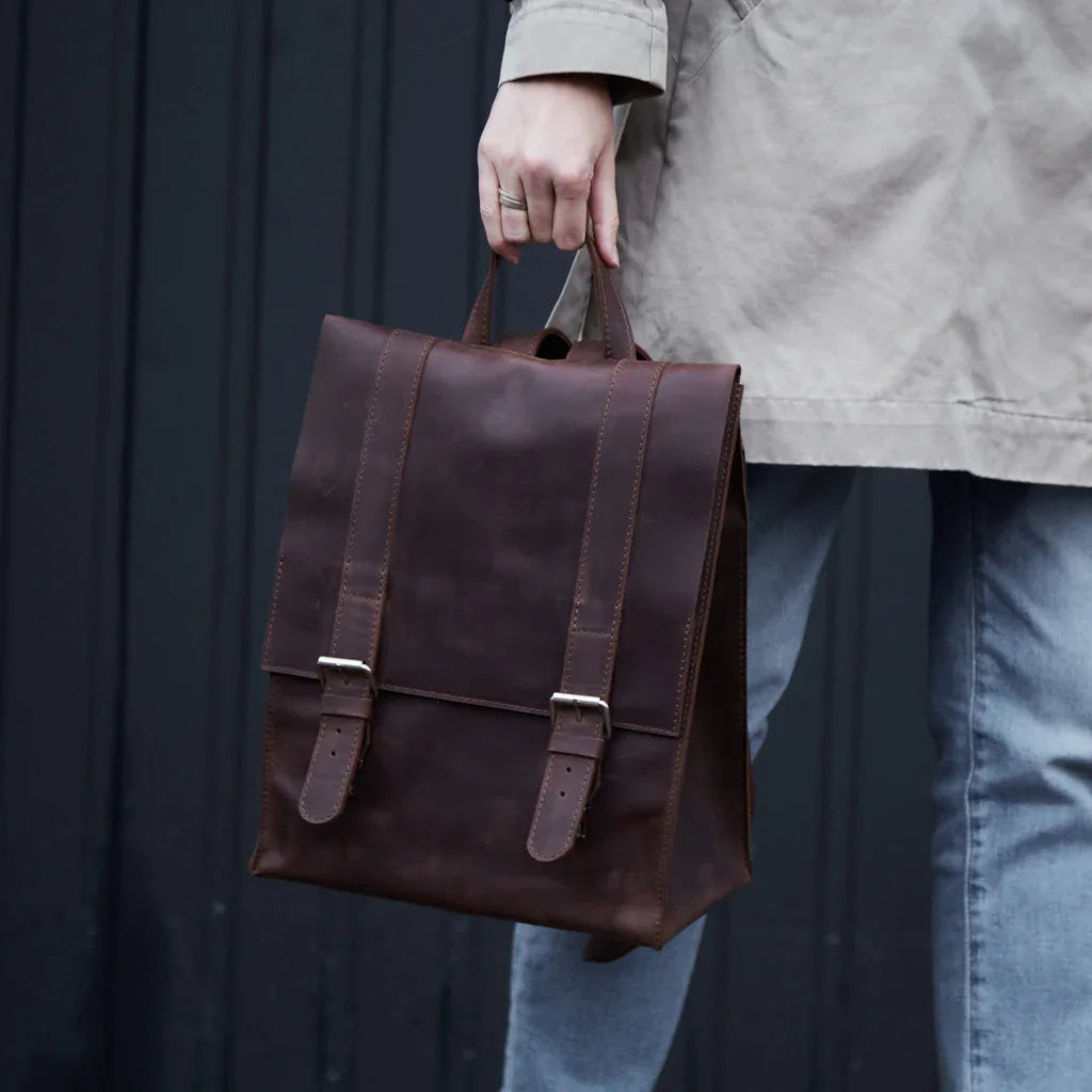 Gloria Leather Backpack with Laptop Pocket - INCARNE® Global