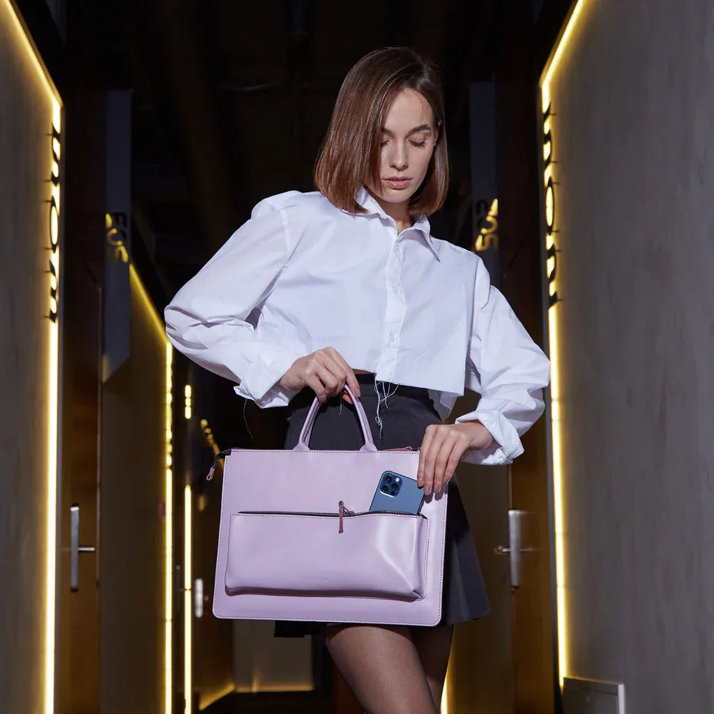 Maryland Laptop Sleeve with Handles in classic leather - INCARNE® Global