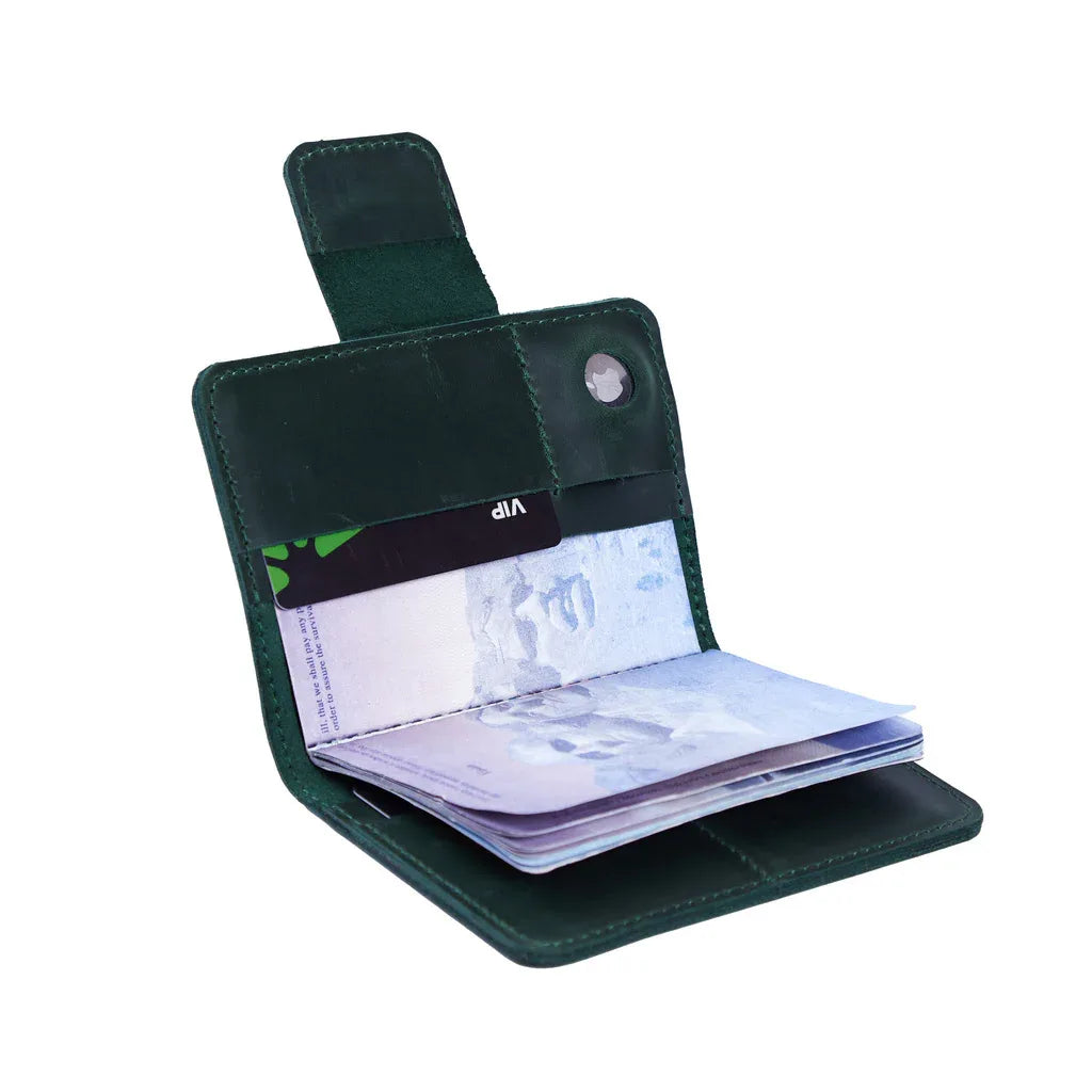 Smart Journey Vintage Leather Passport Cover for Travel with AirTag and Cards Holders - INCARNE® Global