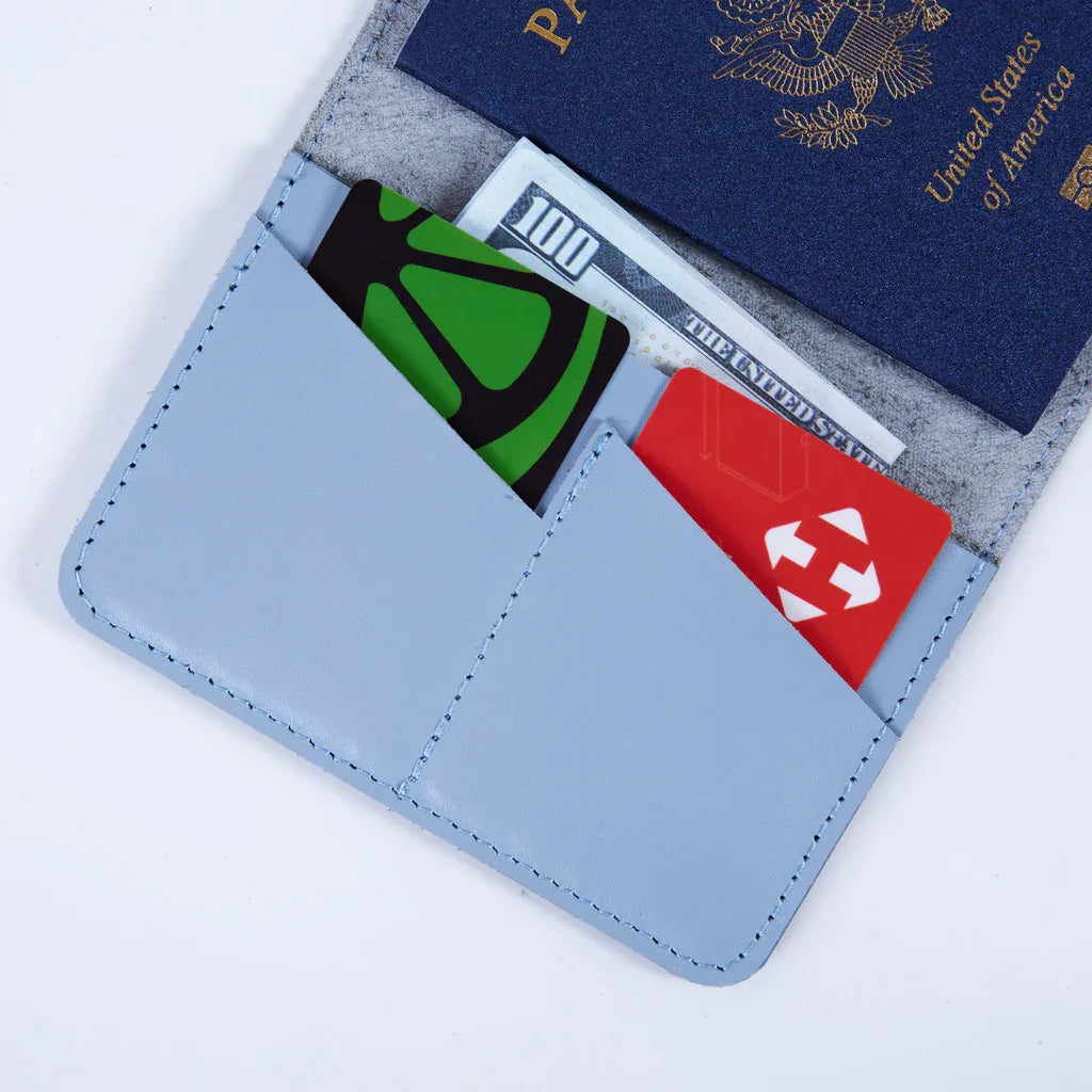 Smart Journey Classic Leather Passport Cover for Travel with AirTag and Cards Holders - INCARNE® Global