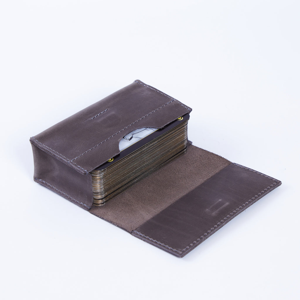 Horizontal tarot bag with magnetic clasp made from vintage leather