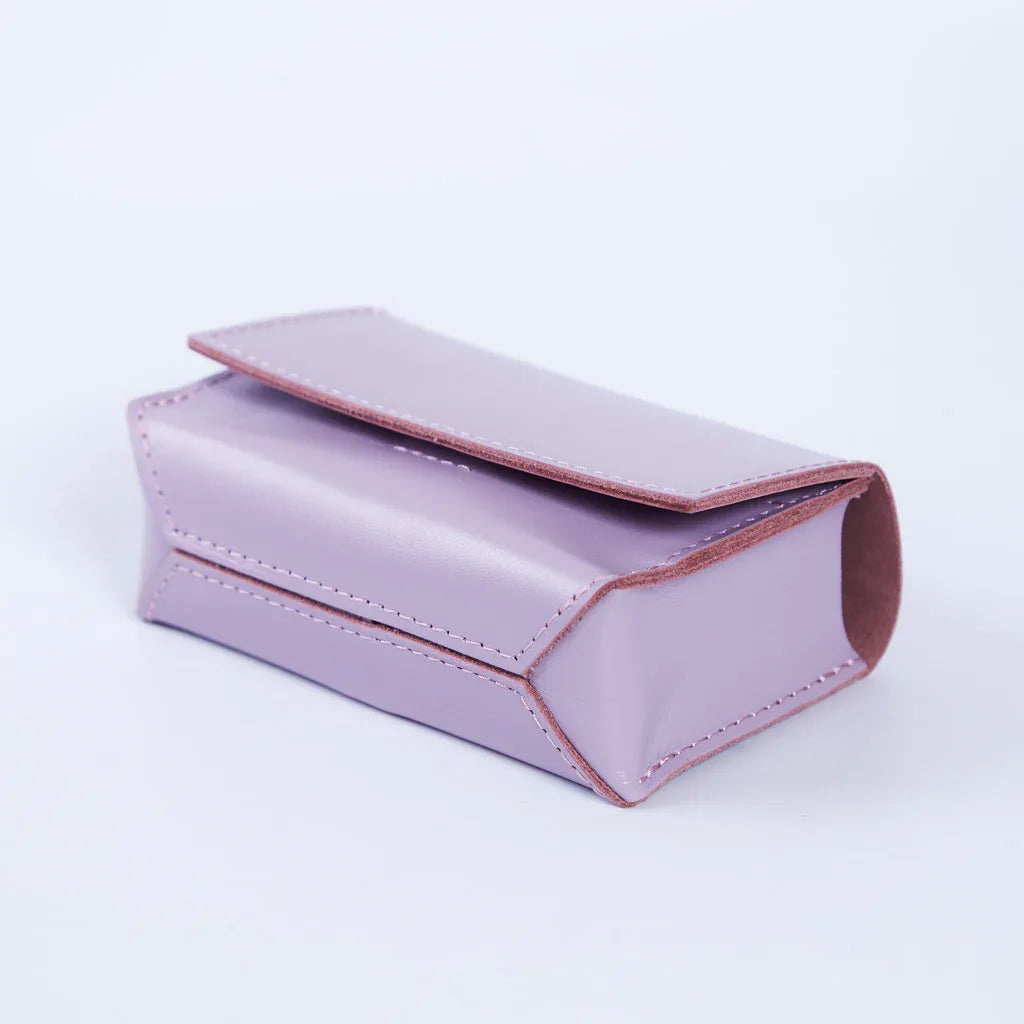 Horizontal tarot bag with magnetic clasp made from classic leather - INCARNEĀ® Global