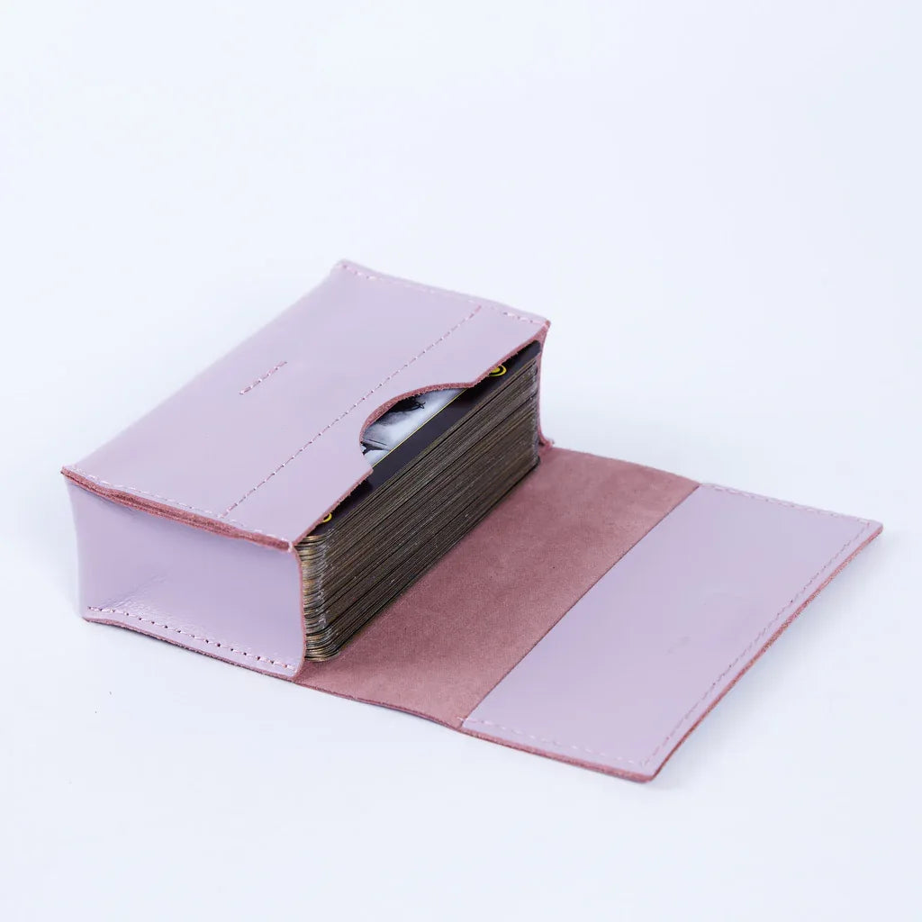 Horizontal tarot bag with magnetic clasp made from classic leather - INCARNEĀ® Global