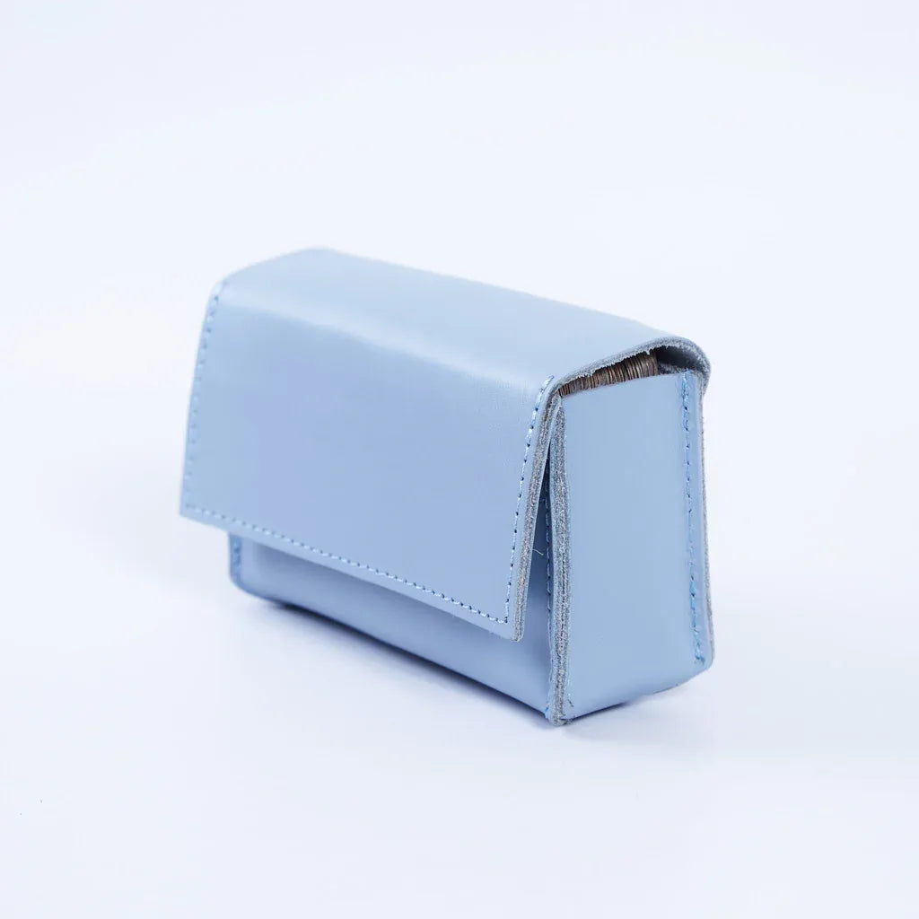 Horizontal tarot bag with magnetic clasp made from classic leather - INCARNEĀ® Global