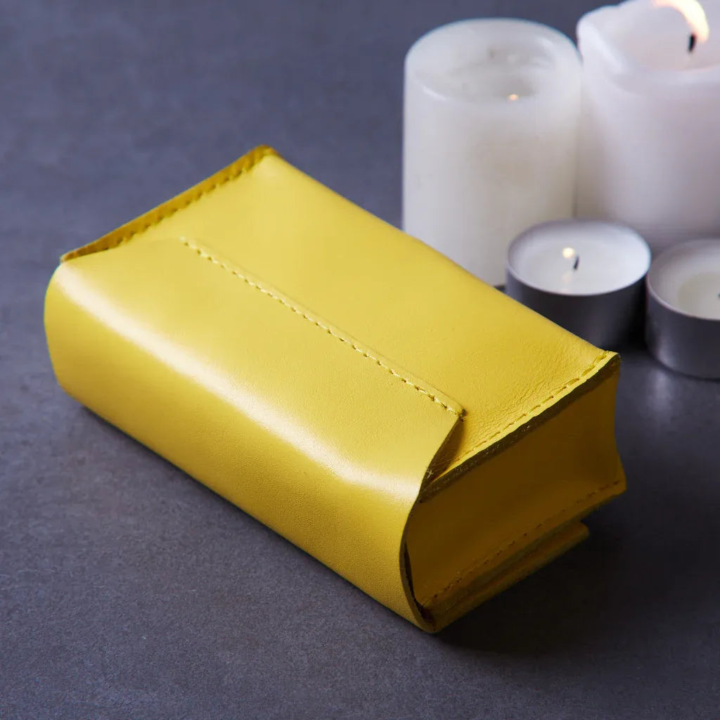 Horizontal tarot bag with magnetic clasp made from classic leather - INCARNEĀ® Global