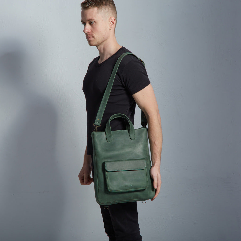 Sac convertible en cuir pour ordinateur portable Voyager Long