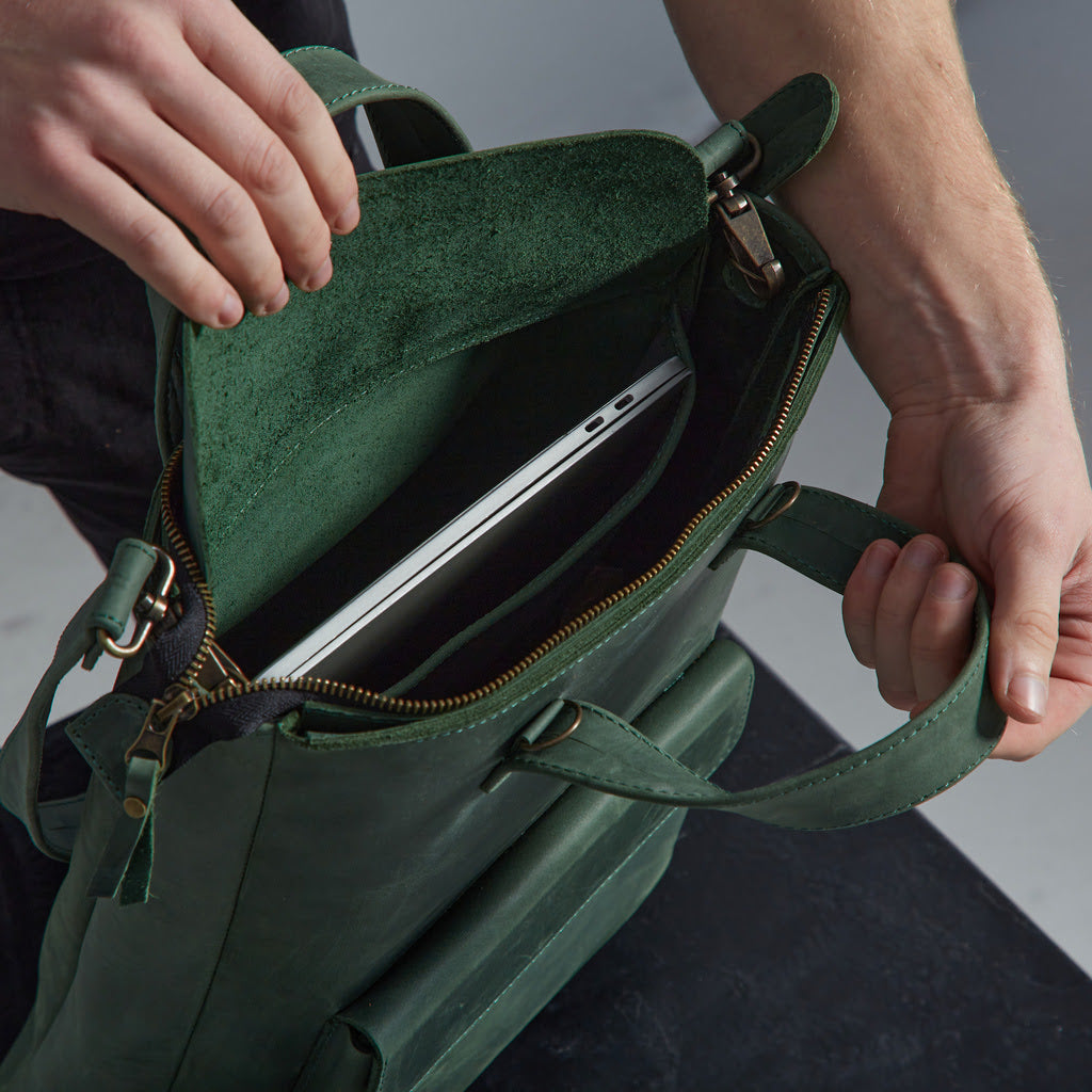 Sac convertible en cuir pour ordinateur portable Voyager Long