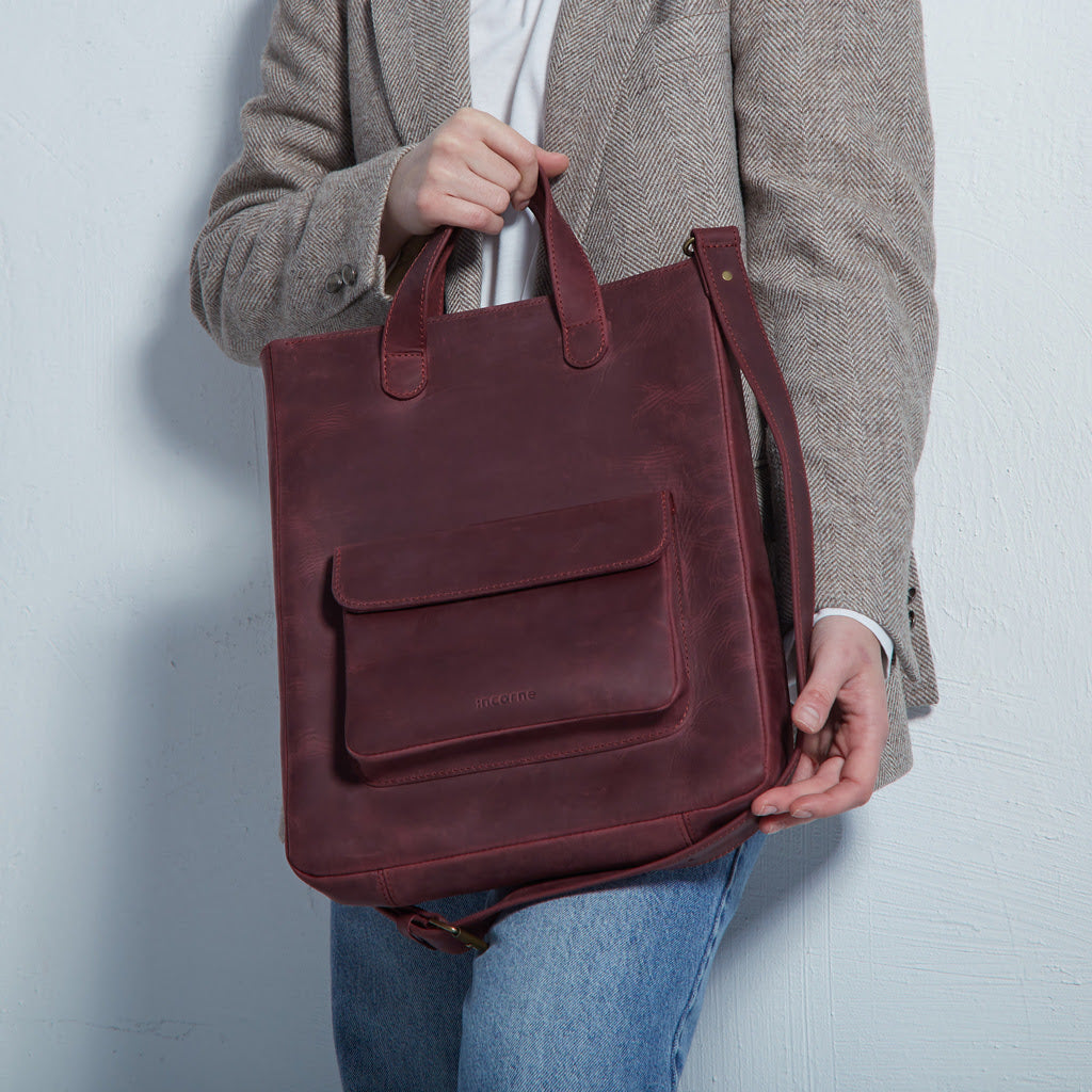 Sac convertible en cuir pour ordinateur portable Voyager Long