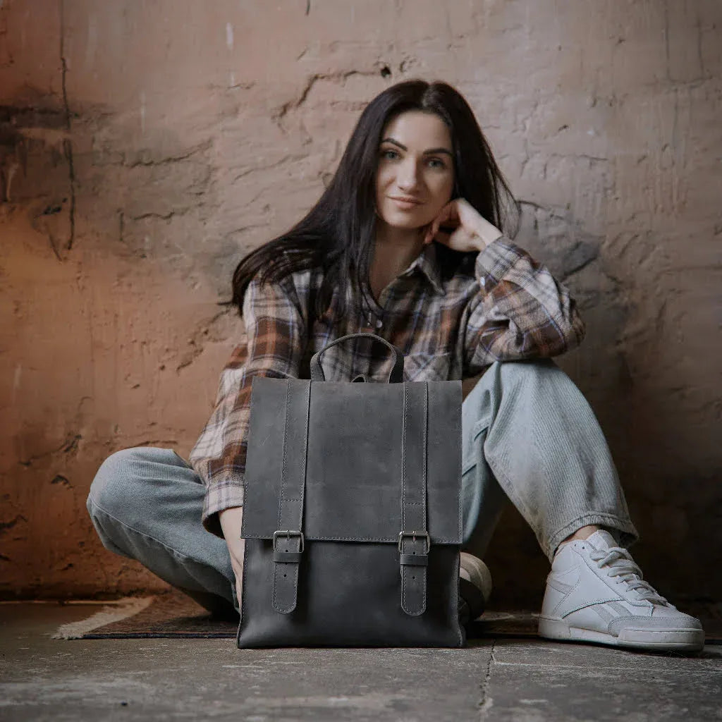 Gloria Leather Backpack with Laptop Pocket - INCARNE® Global