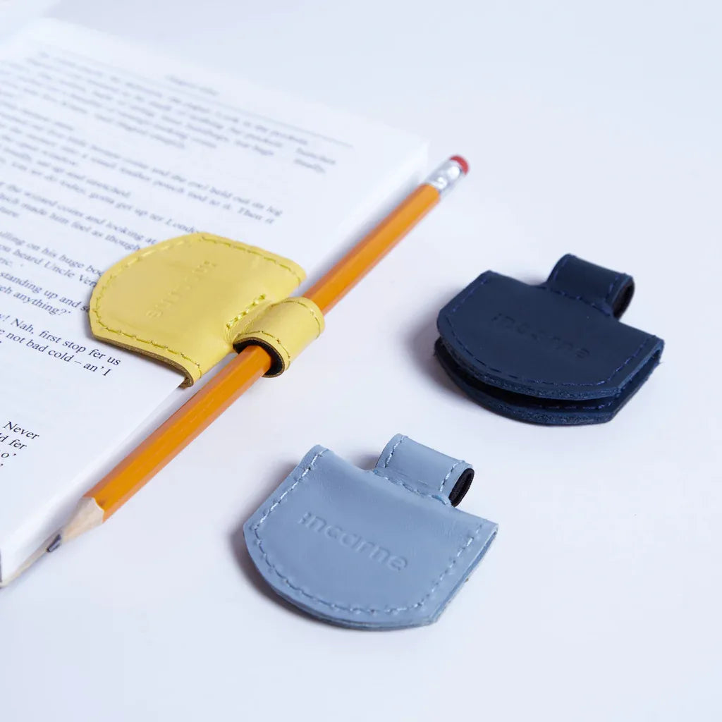 Magnetic bookmarks made from classic leather (set of 3) - INCARNE® Global
